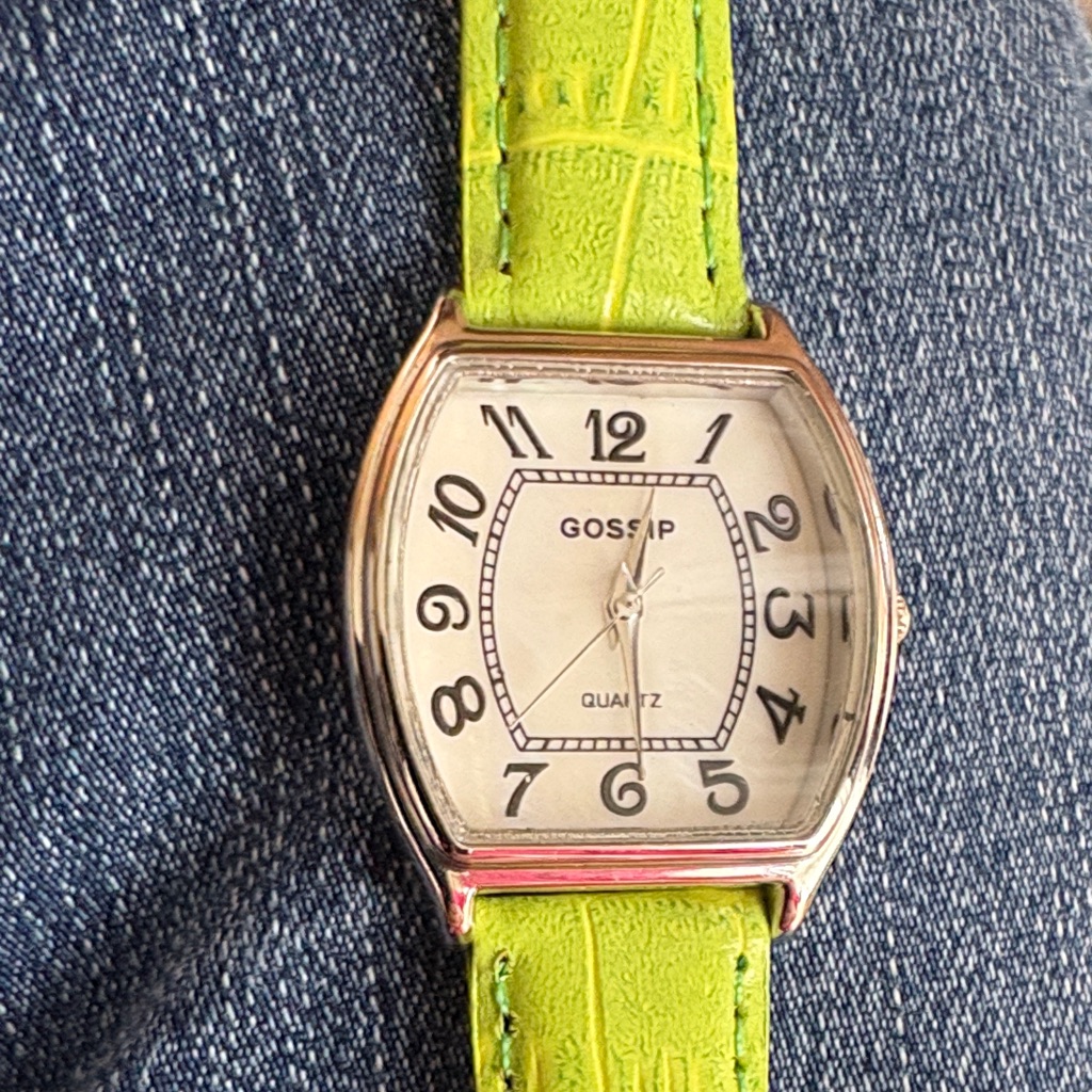 Gossip Lime Green And Silver Timepiece